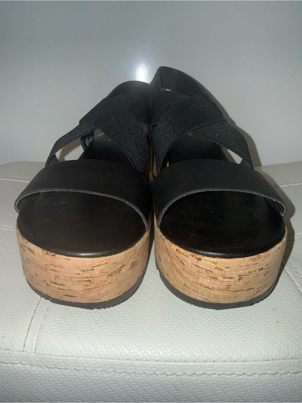 Black Cork Platform Sandals - Women's Strappy Wedge Sorel Cameron